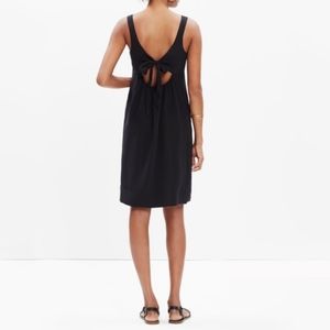 Madewell Bow Tie back black dress